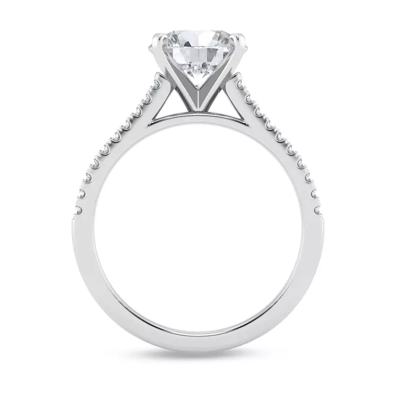 Platinum Tradition Pavé Lab Cathedral Engagement Ring (.15ct. tw.)