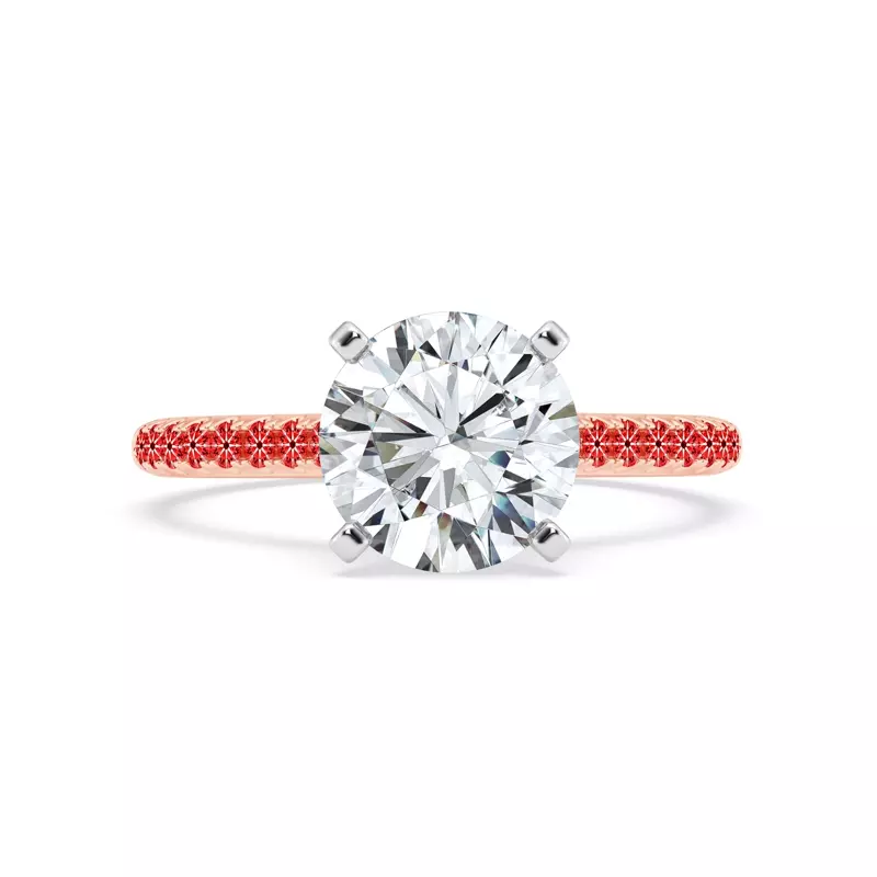 14K Rose Gold Tradition Pavé Lab Cathedral Engagement Ring (1/5ct. tw.)
