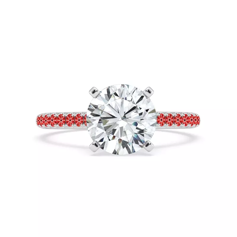 14K White Gold Tradition Pavé Lab Cathedral Engagement Ring (1/5ct. tw.)
