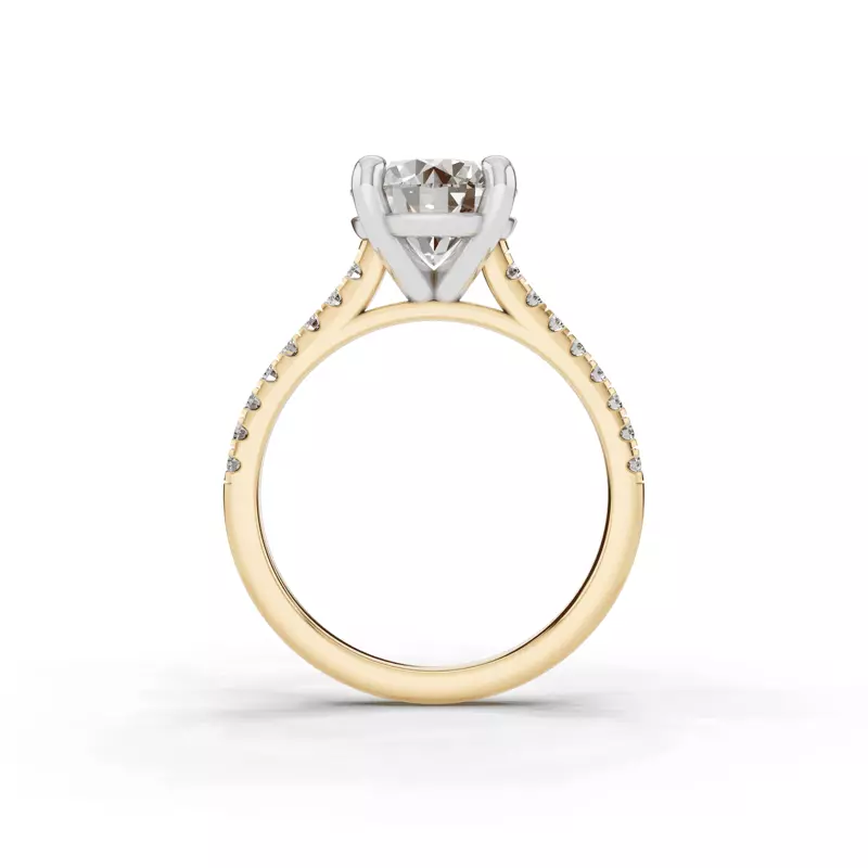 14K Yellow Gold Tradition Pavé Lab Cathedral Engagement Ring (1/5ct. tw.)