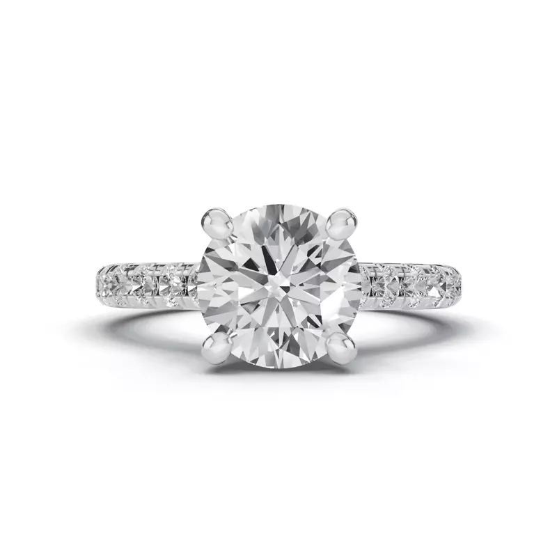 14K White Gold Tradition Pavé Lab Cathedral Engagement Ring (.45ct. tw.)