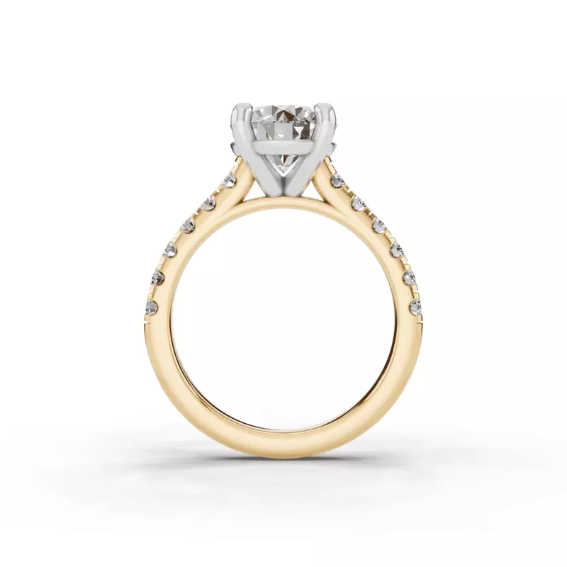 14K Yellow Gold Tradition Pavé Lab Cathedral Engagement Ring (.45ct. tw.)