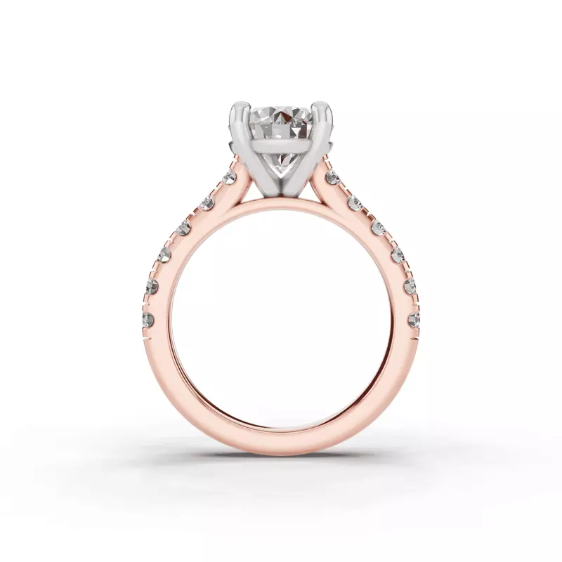 14K Rose Gold Tradition Pavé Lab Cathedral Engagement Ring (.70ct. tw.)