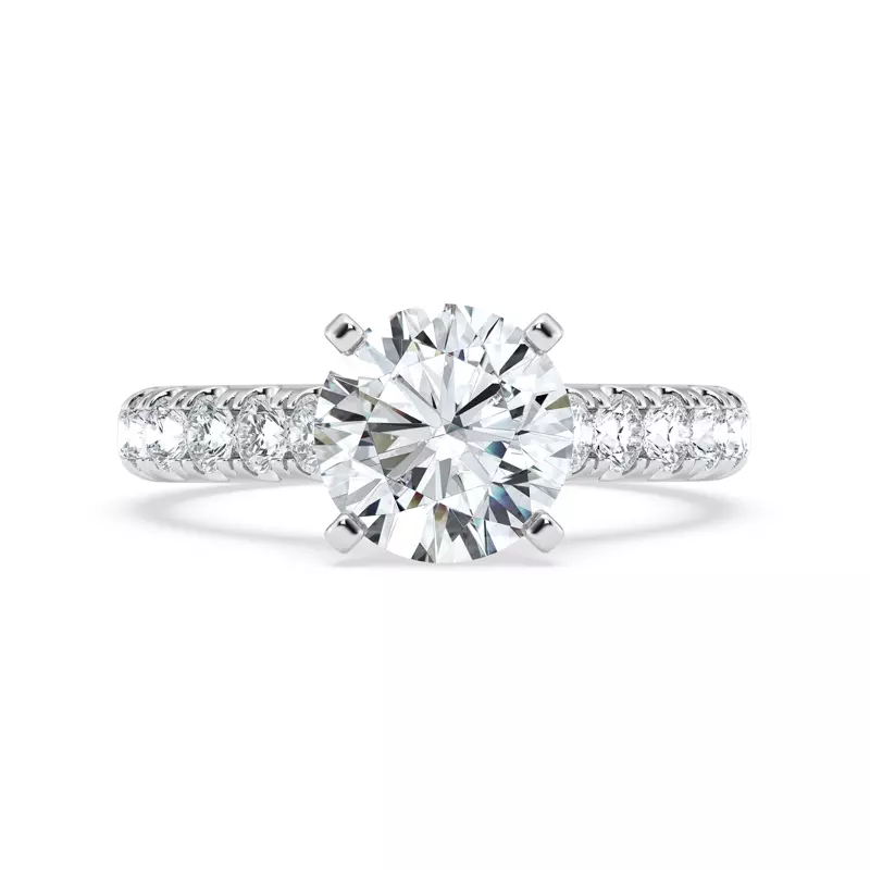Platinum Tradition Pavé Lab Cathedral Engagement Ring (.70ct. tw.)
