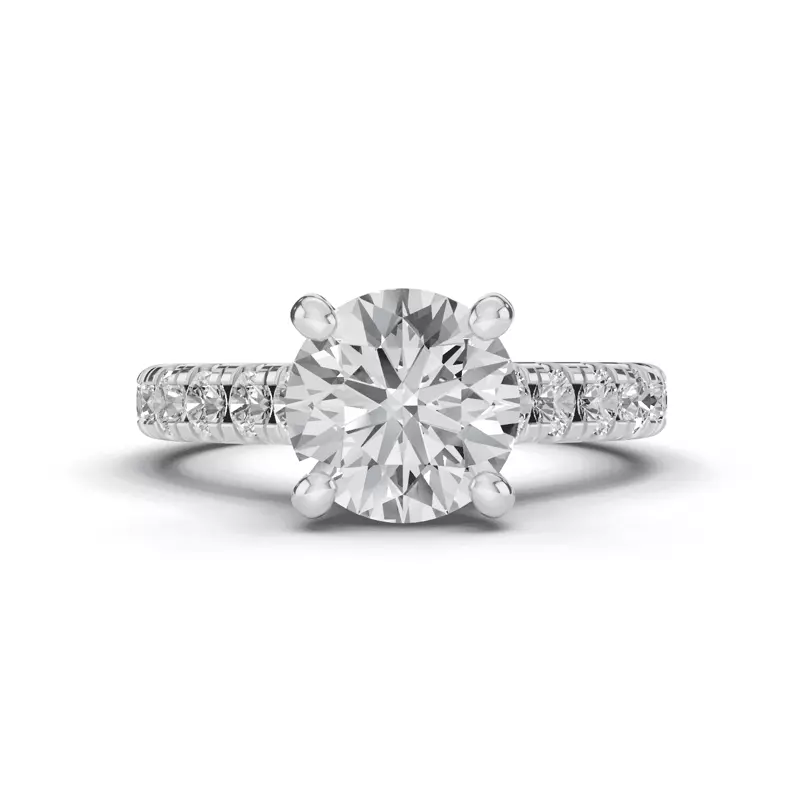 Platinum Tradition Pavé Lab Cathedral Engagement Ring (.70ct. tw.)