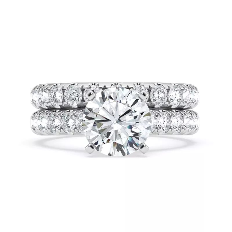Platinum Tradition Pavé Lab Cathedral Engagement Ring (.70ct. tw.)