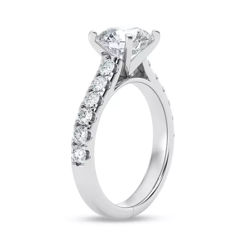 Platinum Tradition Pavé Lab Cathedral Engagement Ring (.70ct. tw.)