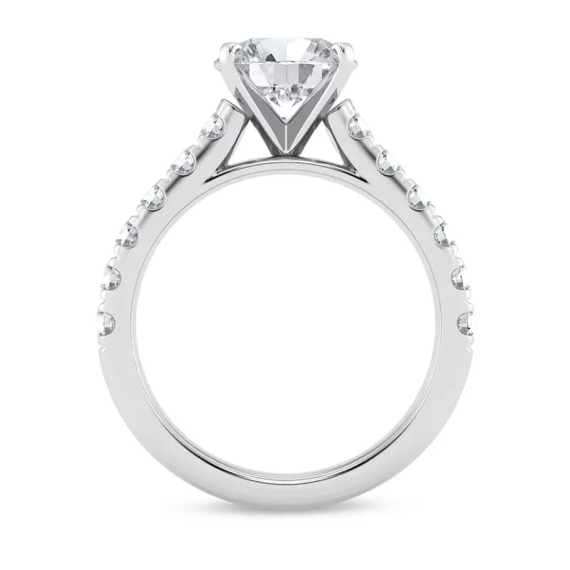 Platinum Tradition Pavé Lab Cathedral Engagement Ring (.70ct. tw.)