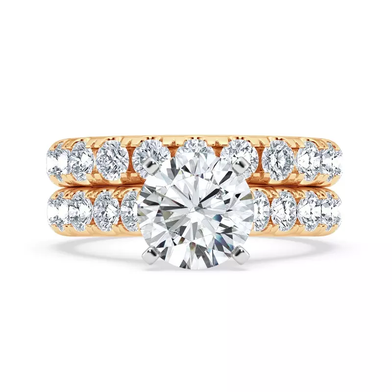 18K Yellow Gold Tradition Pavé Lab Cathedral Engagement Ring (.90ct. tw.)