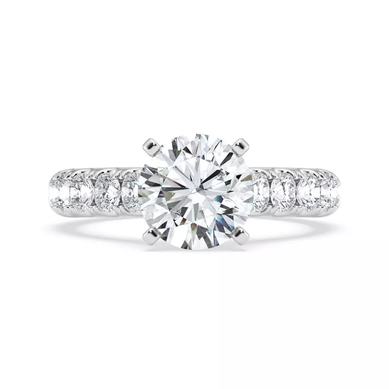 Platinum Tradition Pavé Lab Cathedral Engagement Ring (.90ct. tw.)