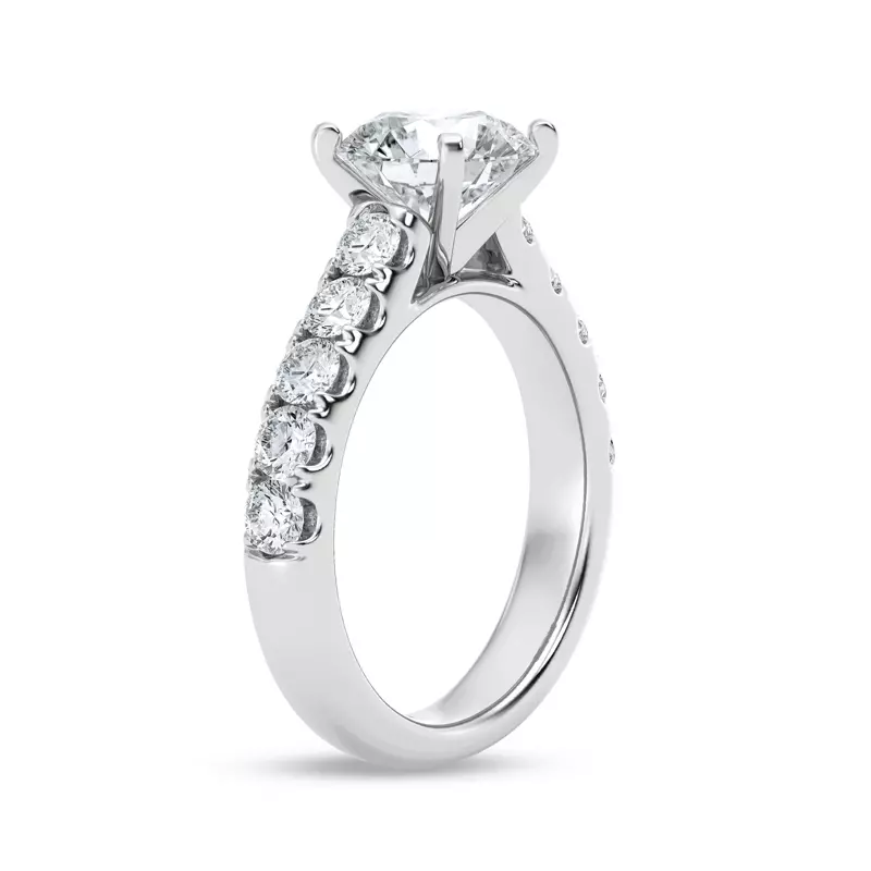 Platinum Tradition Pavé Lab Cathedral Engagement Ring (.90ct. tw.)