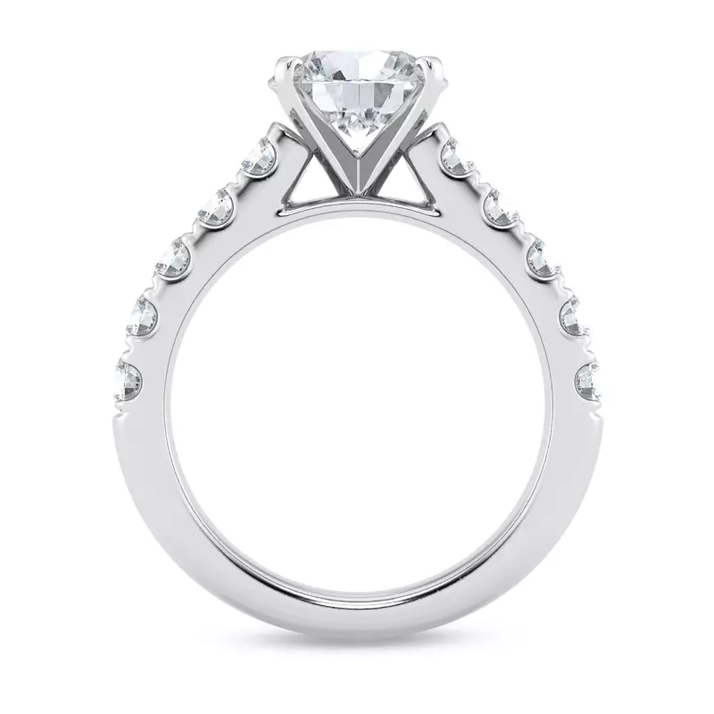 Platinum Tradition Pavé Lab Cathedral Engagement Ring (.90ct. tw.)