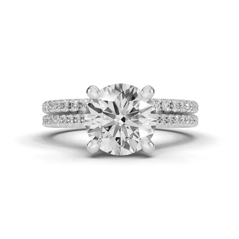 Platinum Tradition Hidden Halo Cathedral Pavé Lab Engagement Ring (1/4ct. tw.)