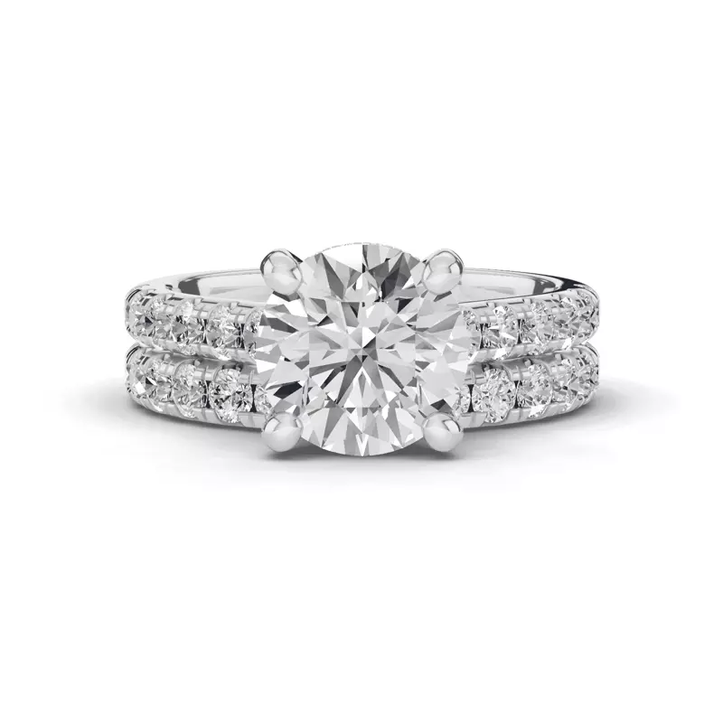 Platinum Tradition Hidden Halo Cathedral Pavé Lab Engagement Ring (.55ct. tw.)
