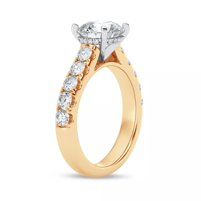 18K Yellow Gold Tradition Hidden Halo Cathedral Pavé Lab Engagement Ring (1.00ct. tw.)