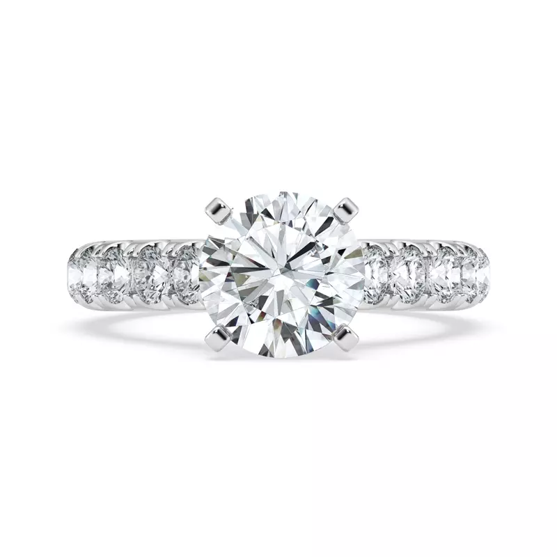 14K White Gold Tradition Hidden Halo Cathedral Pavé Lab Engagement Ring (1.00ct. tw.)