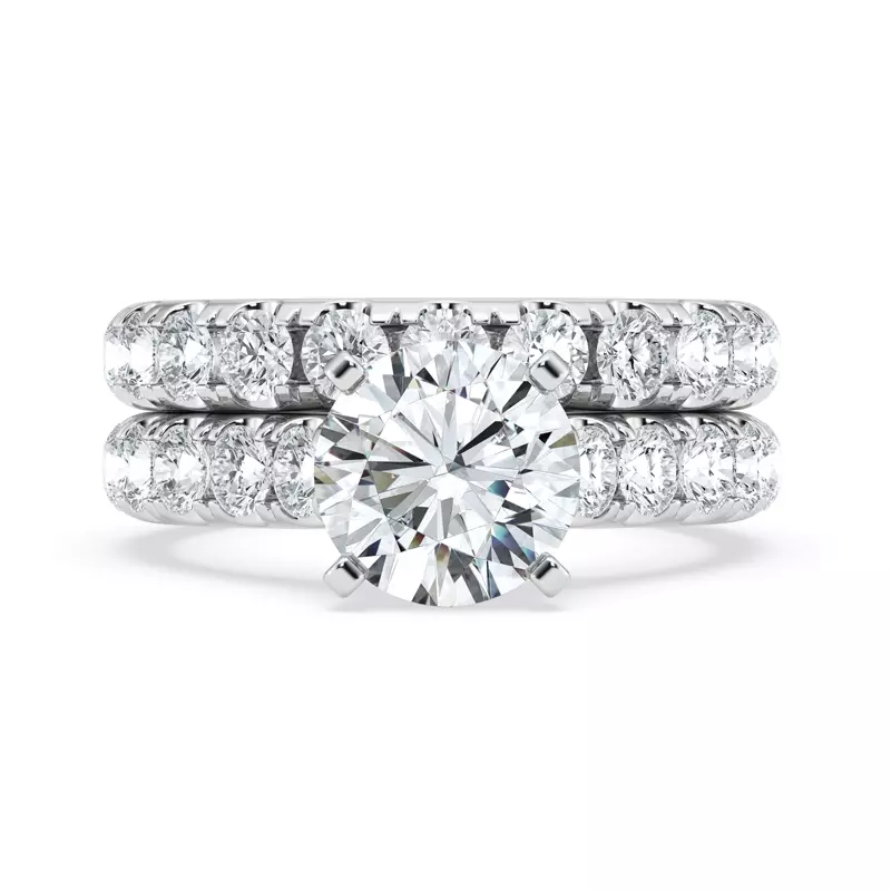 14K White Gold Tradition Hidden Halo Cathedral Pavé Lab Engagement Ring (1.00ct. tw.)