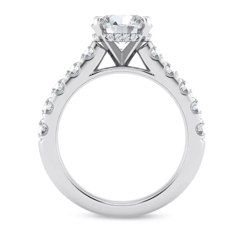 14K White Gold Tradition Hidden Halo Cathedral Pavé Lab Engagement Ring (1.00ct. tw.)