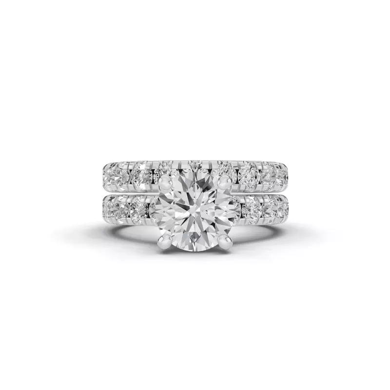 Platinum Tradition Hidden Halo Cathedral Pavé Lab Engagement Ring (1.00ct. tw.)