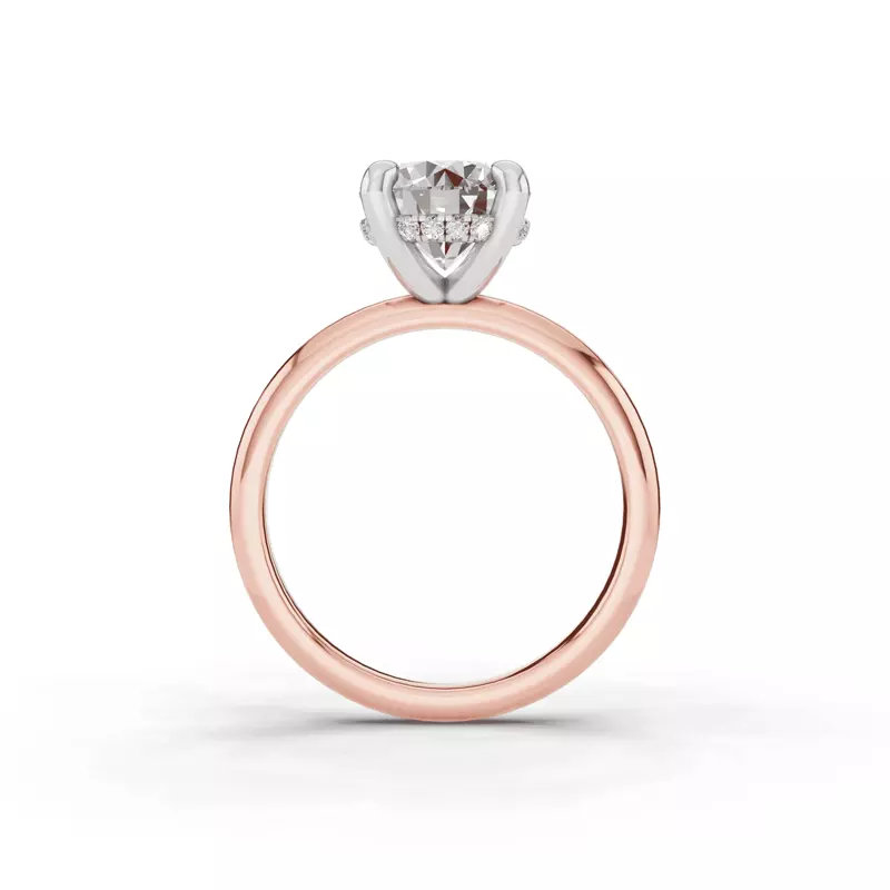 14K Rose Gold Signature Hearts & Arrows Hidden Halo Lab Engagement Ring (2mm)