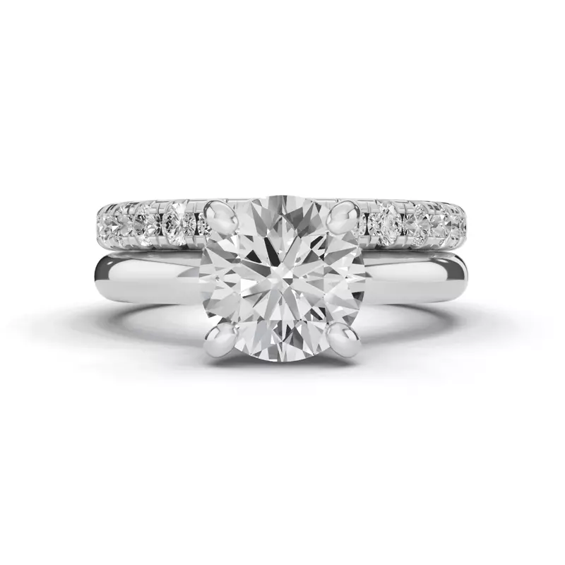 Platinum Signature Hearts & Arrows Hidden Halo Lab Engagement Ring (2.7mm)