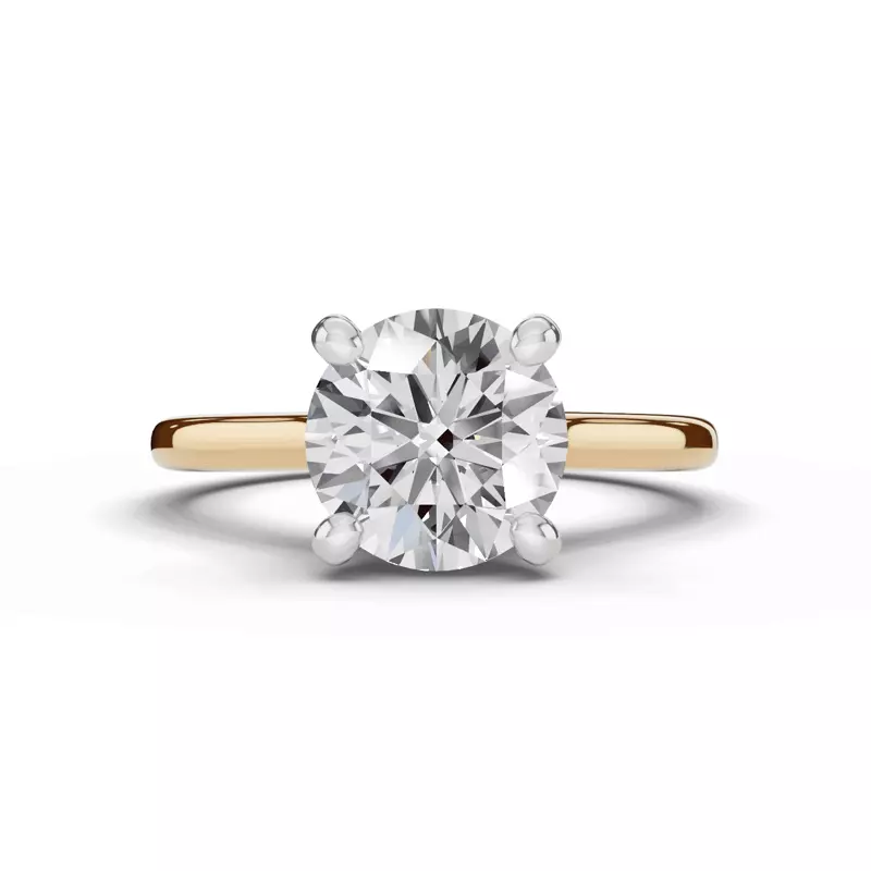 Signature Hearts & Arrows Hidden Halo Cathedral Lab Engagement Ring (2mm)