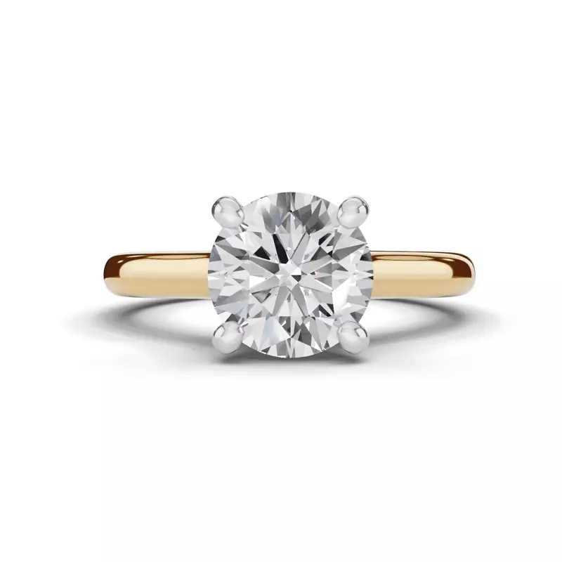 Signature Hearts & Arrows Hidden Halo Cathedral Lab Engagement Ring (2.7mm)