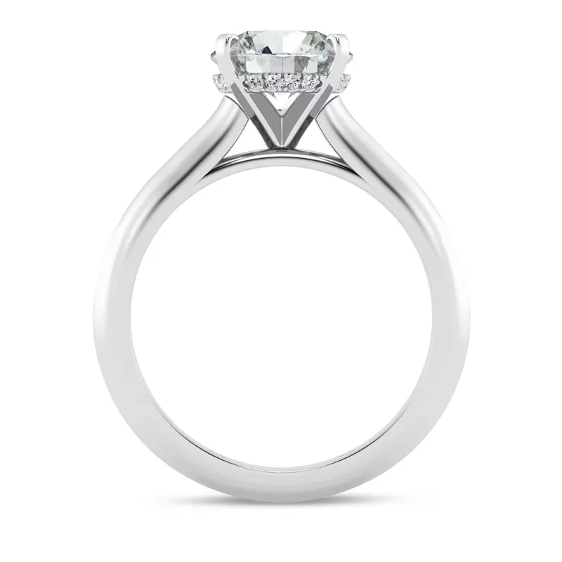 Platinum Signature Hearts & Arrows Hidden Halo Knife-Edge Cathedral Lab Engagement Ring