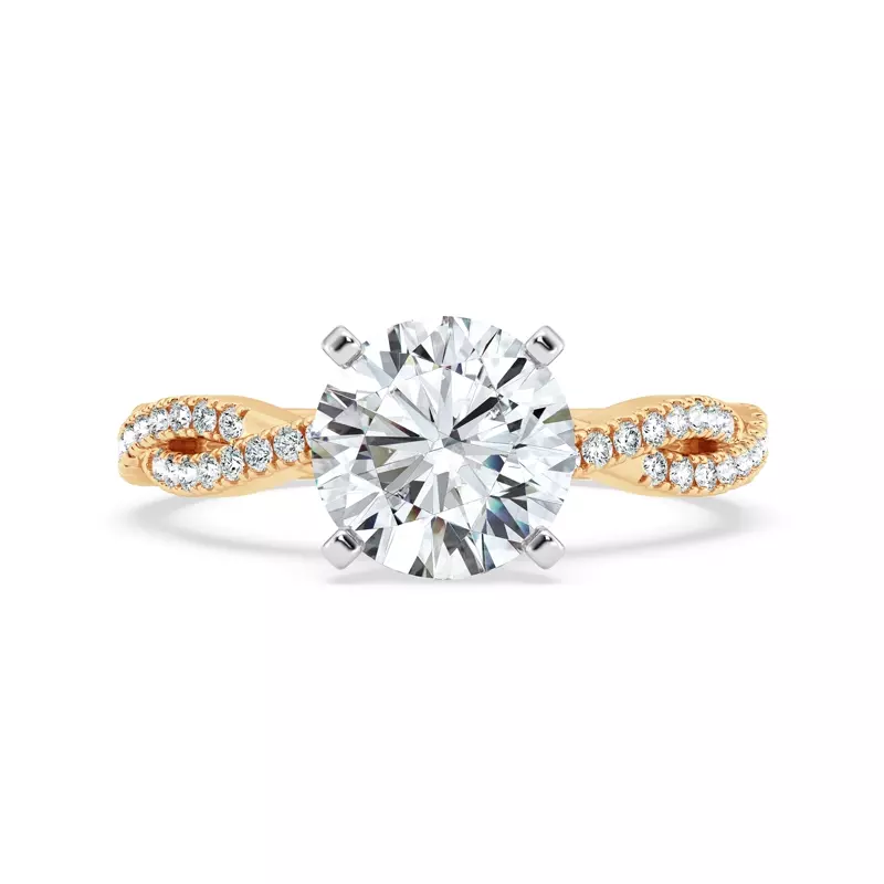 Signature Hearts & Arrows Pavé Spiral Lab Engagement Ring