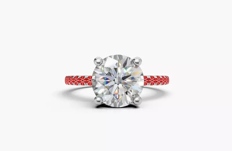 Platinum Signature Hearts & Arrows Pavé Lab Engagement Ring (1/4ct. tw.)