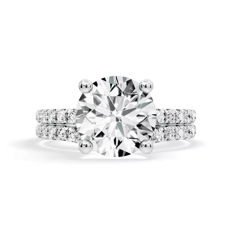 Platinum Signature Hearts & Arrows Pavé Lab Engagement Ring (1/4ct. tw.)
