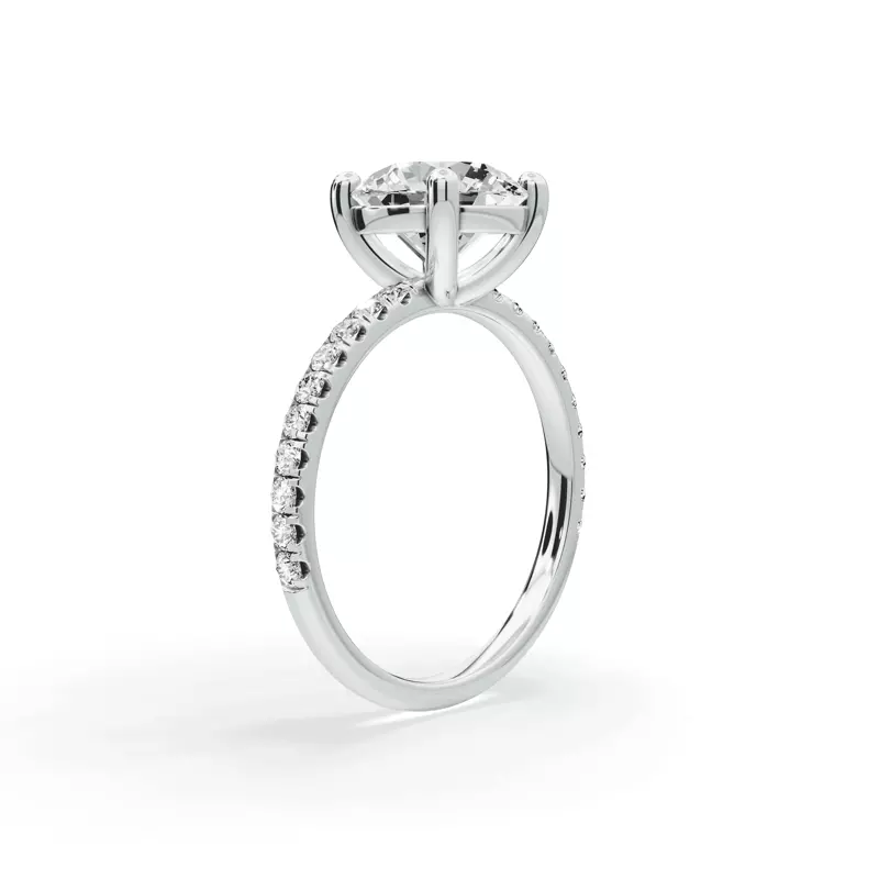Platinum Signature Hearts & Arrows Pavé Lab Engagement Ring (1/4ct. tw.)