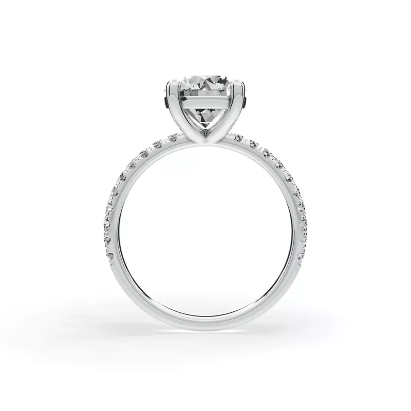 Platinum Signature Hearts & Arrows Pavé Lab Engagement Ring (1/4ct. tw.)