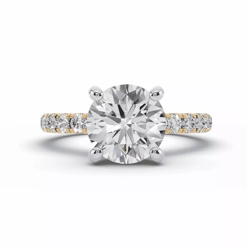 Signature Hearts & Arrows Pavé Lab Engagement Ring (1/2ct. tw.)