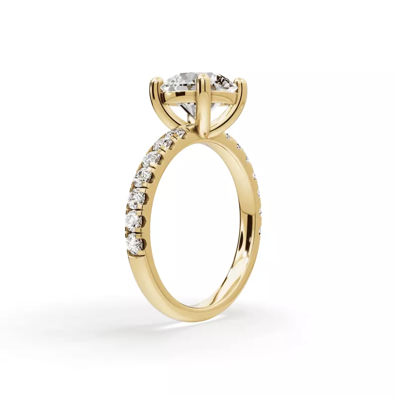 14K Yellow Gold Signature Hearts & Arrows Pavé Lab Engagement Ring (1/2ct. tw.)
