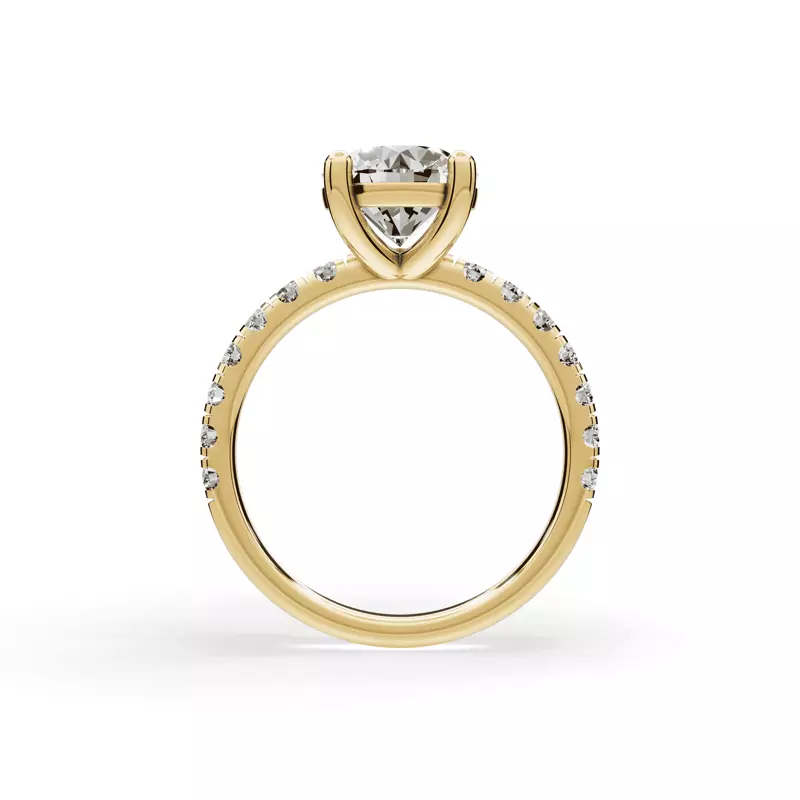 14K Yellow Gold Signature Hearts & Arrows Pavé Lab Engagement Ring (1/2ct. tw.)