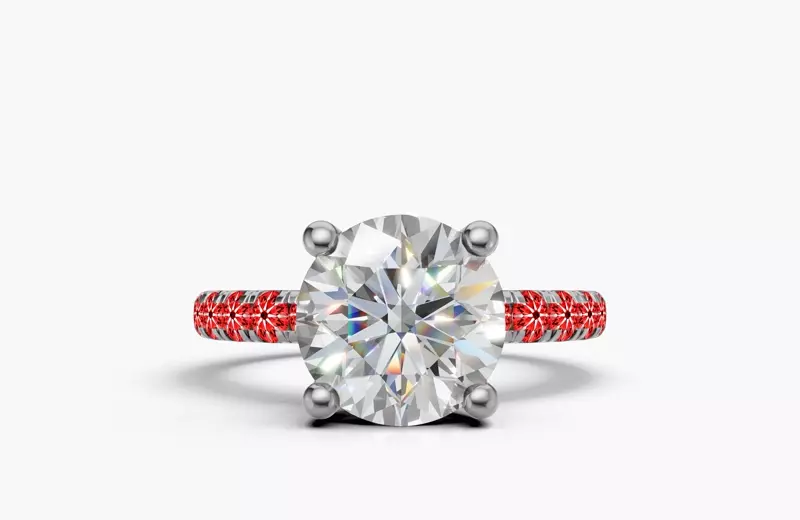 Platinum Signature Hearts & Arrows Pavé Lab Engagement Ring (1/2ct. tw.)