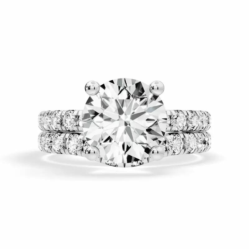 Platinum Signature Hearts & Arrows Pavé Lab Engagement Ring (1/2ct. tw.)