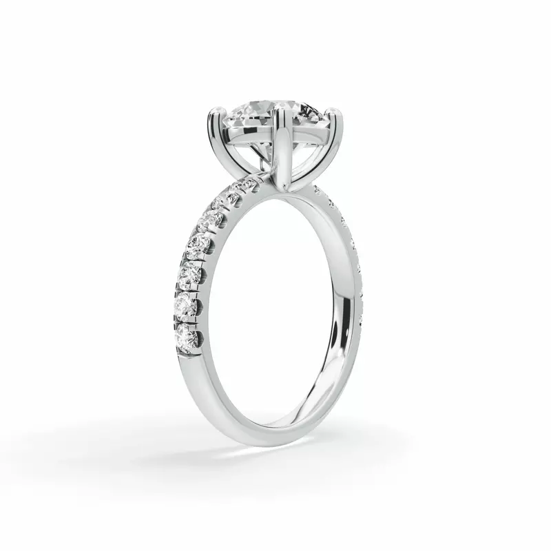 Platinum Signature Hearts & Arrows Pavé Lab Engagement Ring (1/2ct. tw.)