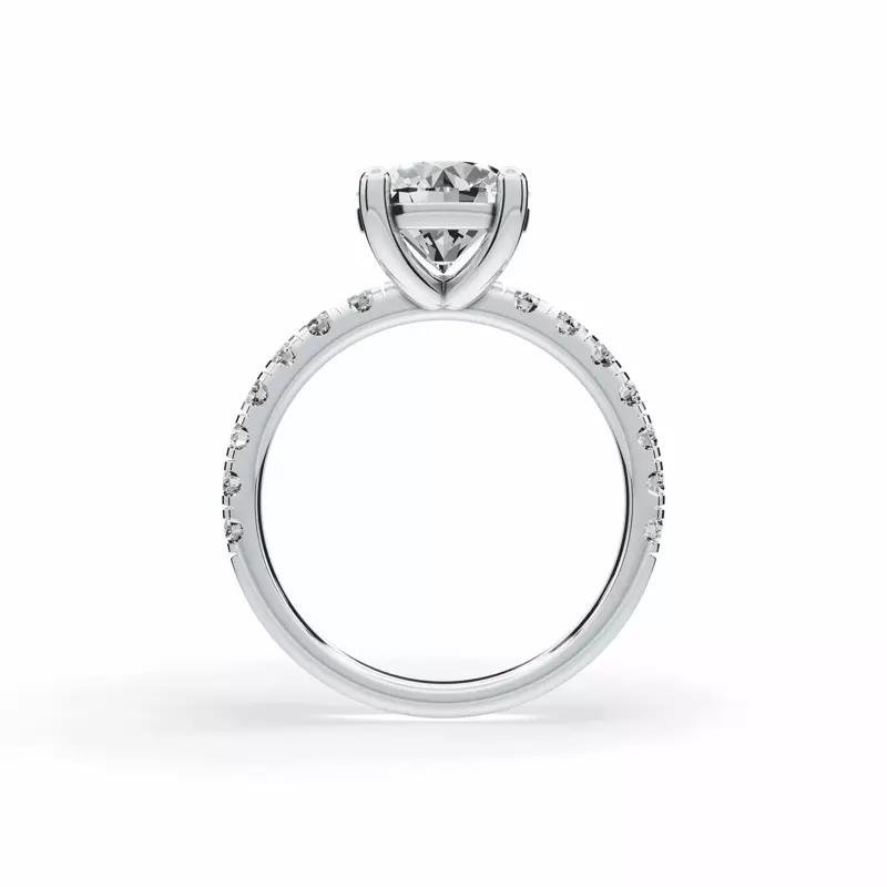 Platinum Signature Hearts & Arrows Pavé Lab Engagement Ring (1/2ct. tw.)