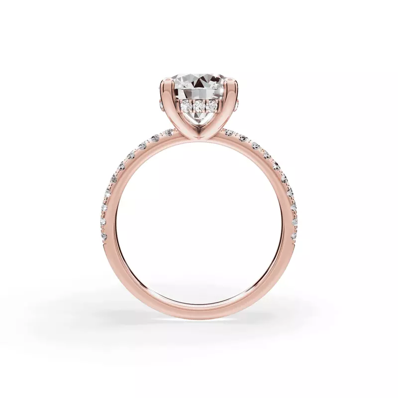 14K Rose Gold Signature Hearts & Arrows Classic Hidden Halo Pavé Lab Engagement Ring (1/4ct. tw.)