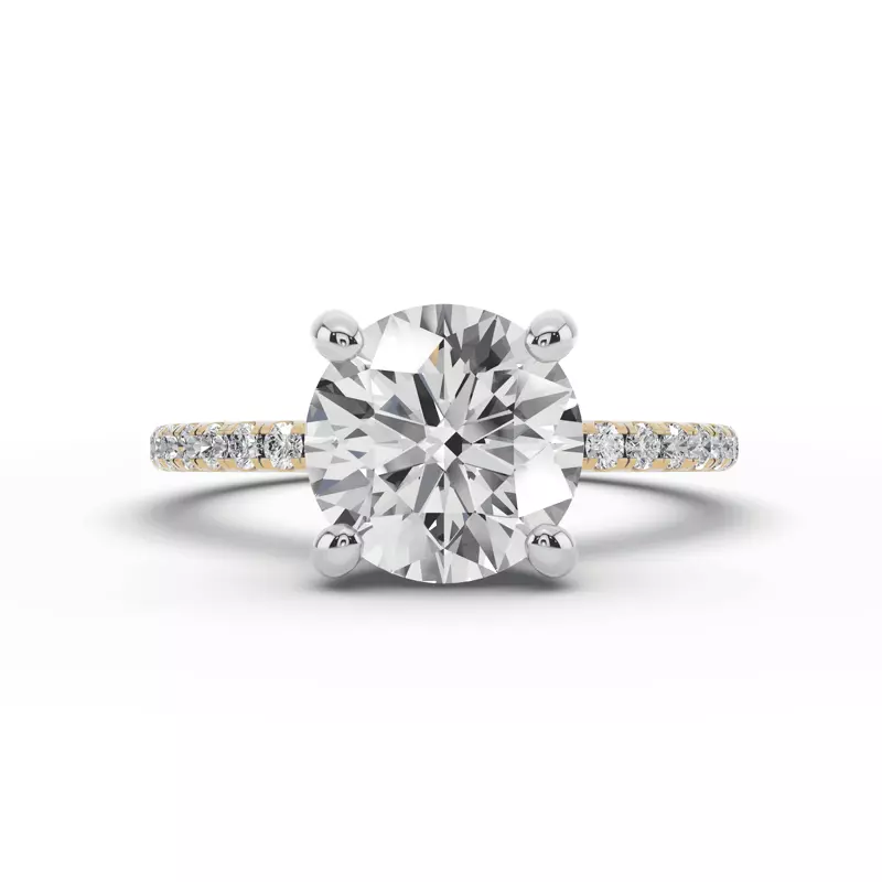 Signature Hearts & Arrows Classic Hidden Halo Pavé Lab Engagement Ring (1/4ct. tw.)