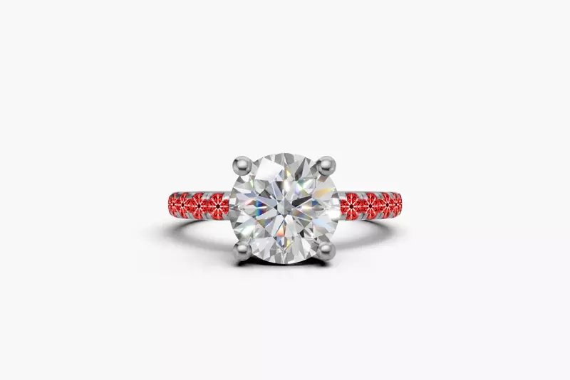 14K White Gold Signature Hearts & Arrows Classic Hidden Halo Pavé Lab Engagement Ring (1/2ct. tw.)