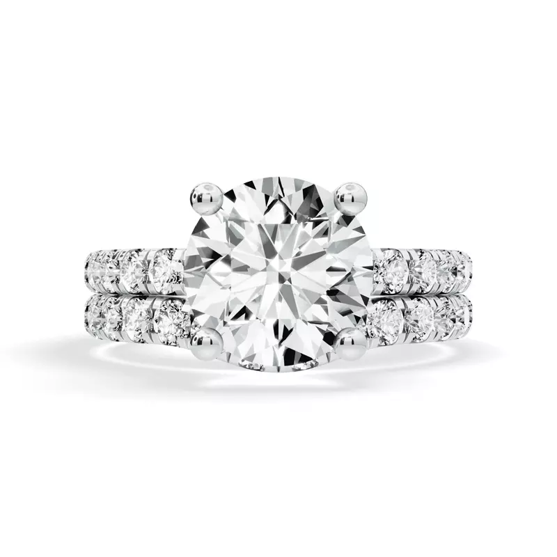14K White Gold Signature Hearts & Arrows Classic Hidden Halo Pavé Lab Engagement Ring (1/2ct. tw.)