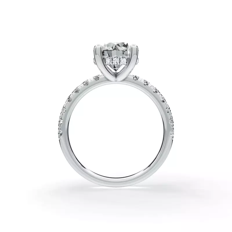 14K White Gold Signature Hearts & Arrows Classic Hidden Halo Pavé Lab Engagement Ring (1/2ct. tw.)
