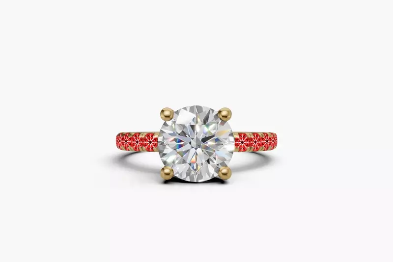 14K Yellow Gold Signature Hearts & Arrows Classic Hidden Halo Pavé Lab Engagement Ring (1/2ct. tw.)