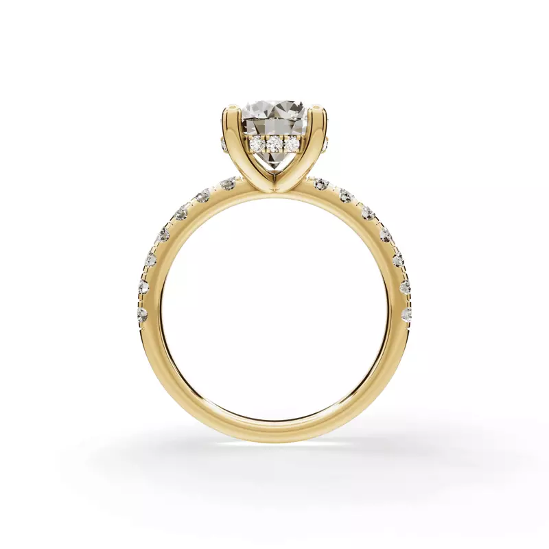 14K Yellow Gold Signature Hearts & Arrows Classic Hidden Halo Pavé Lab Engagement Ring (1/2ct. tw.)