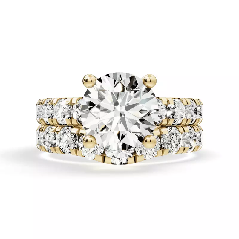 18K Yellow Gold Signature Hearts & Arrows Classic Hidden Halo Pavé Lab Engagement Ring (1.00ct. tw.)