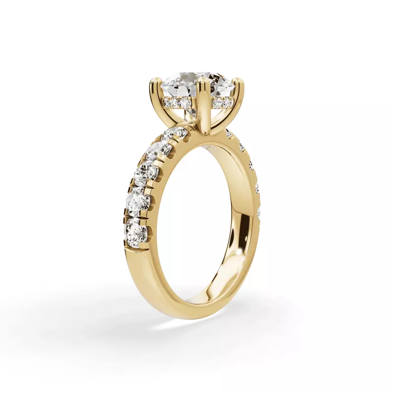 18K Yellow Gold Signature Hearts & Arrows Classic Hidden Halo Pavé Lab Engagement Ring (1.00ct. tw.)