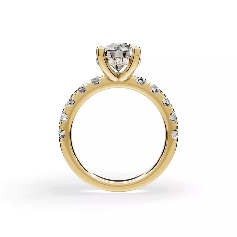 18K Yellow Gold Signature Hearts & Arrows Classic Hidden Halo Pavé Lab Engagement Ring (1.00ct. tw.)